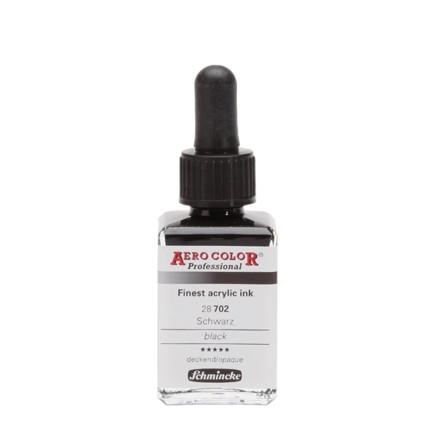 Schmincke Aerocolor Akrilik Mürekkep 28 ml 702 Black