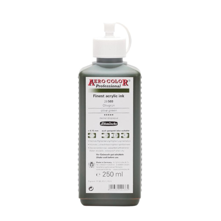 Schmincke Aerocolor Akrilik Mürekkep 250 ml 503 Olive Green