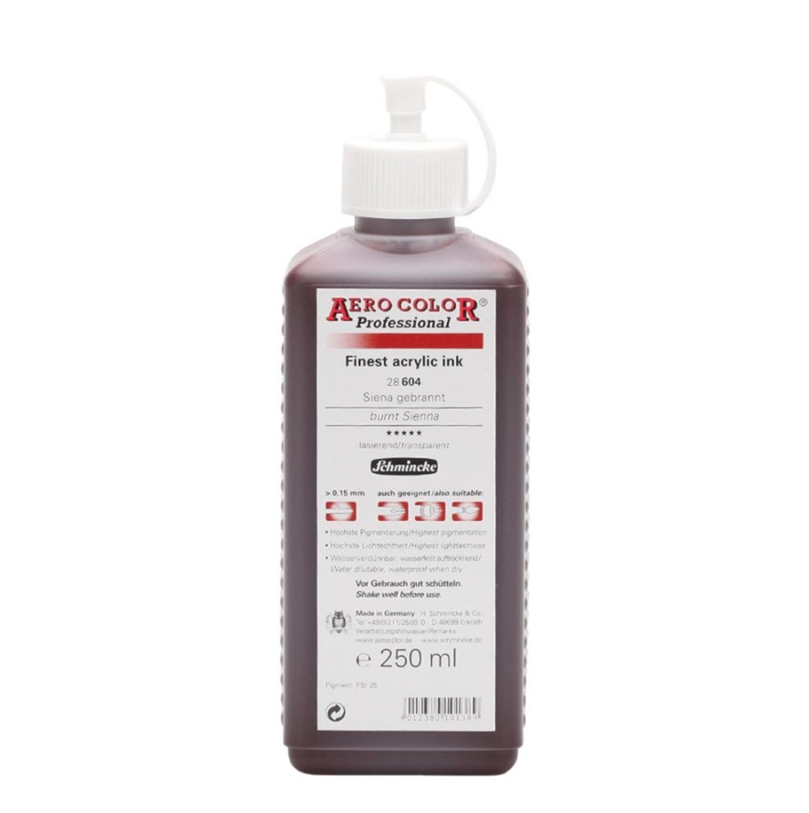 Schmincke Aerocolor Akrilik Mürekkep 250 ml 604 Brunt Sienna