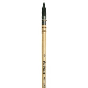 Da Vinci 418 Serisi Fırça No:0 petit gris pur mavi rus sincap kılı yuvarlak fıransız sulu boya fırçası
