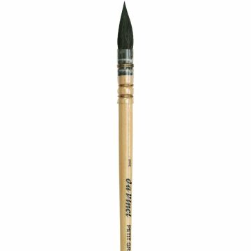 Da Vinci 418 Serisi Fırça No:1 petit gris pur mavi rus sincap kılı yuvarlak fıransız sulu boya fırçası