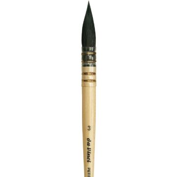 Da Vinci 418 Serisi Fırça No:3 petit gris pur mavi rus sincap kılı yuvarlak fıransız sulu boya fırçası
