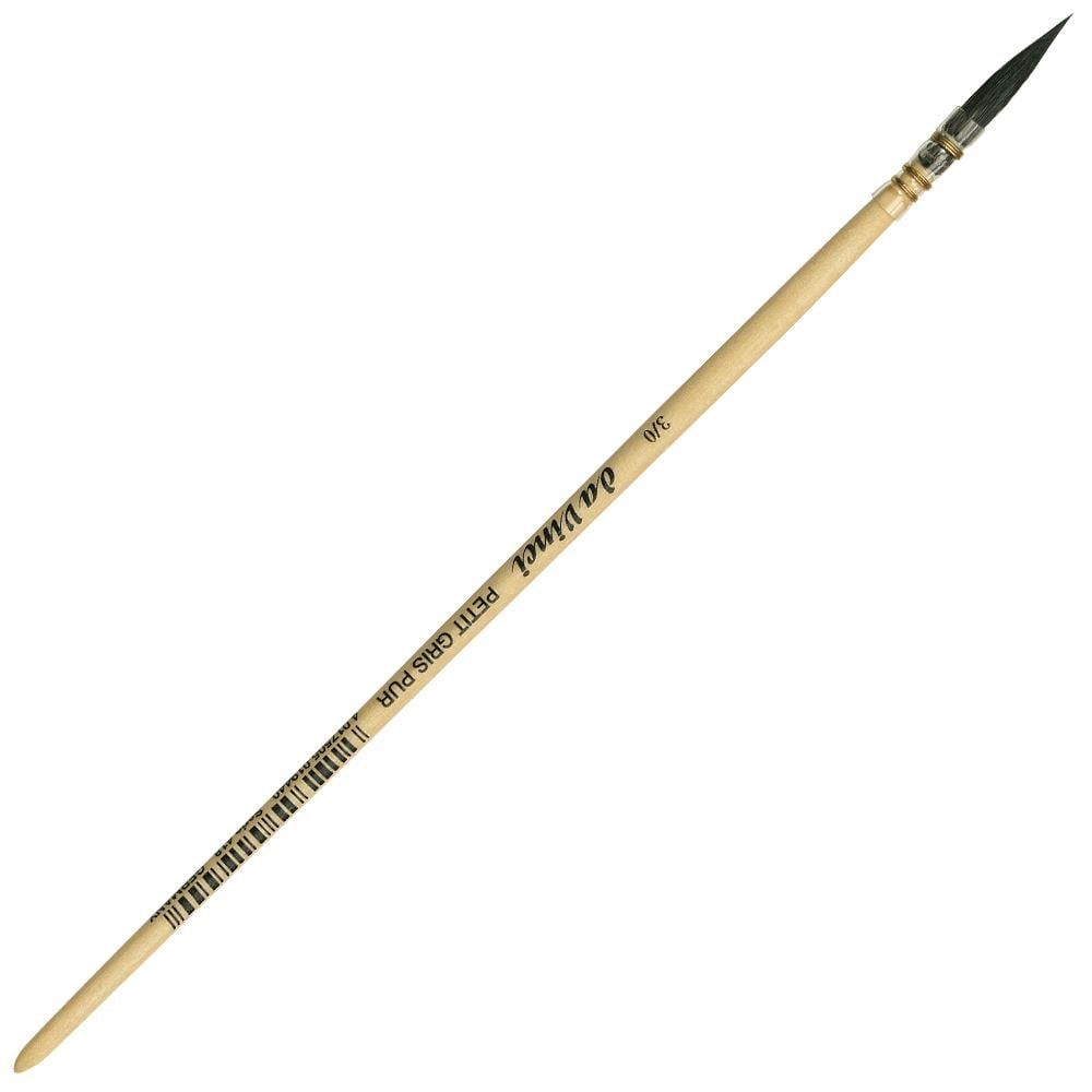 Da Vinci 418 Serisi Fırça No:3/0 petit gris pur mavi rus sincap kılı yuvarlak fıransız sulu boya fırçası