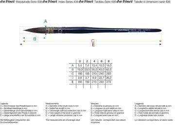 Da Vinci 438 Serisi Fırça No:0 cosmotop mix B yuvarlak sulu boya fırçası