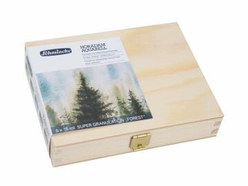 Schmincke Horadam Aquarell Ahşap Kutu Artist Sulu Boya Seti Super Granulation Forest Set  5 tüp x 15 ml 74851