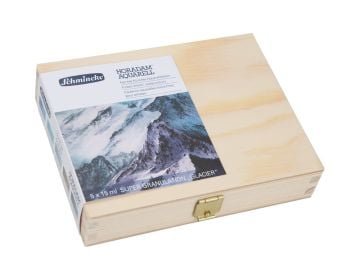 Schmincke Horadam Aquarell Ahşap Kutu Artist Sulu Boya Seti Super Granulation-Glacier set 5 x 15ml 74840