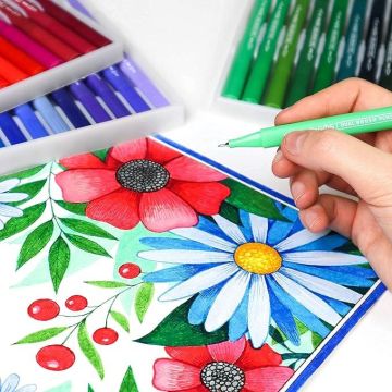 Pagos 120 Renk Dual Brush Su Bazlı Marker Seti
