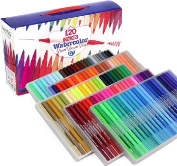 Pagos 120 Renk Dual Brush Su Bazlı Marker Seti