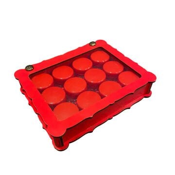 HOKKA 12'li Ahşap Kutulu Set KIRMIZI