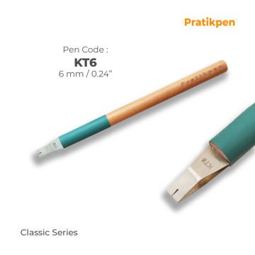 Pratik Pen Klasik KT Düz Kaligrafi Metal Uçlu Kalem No:6