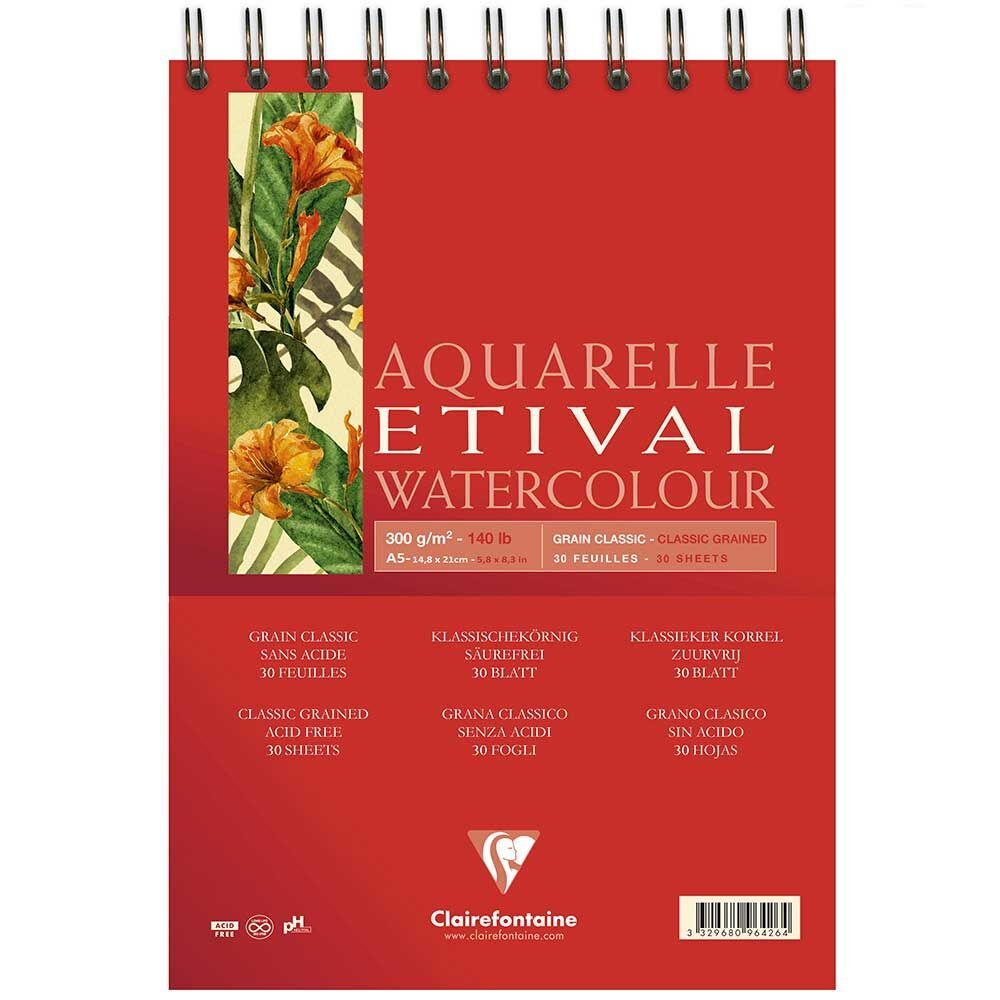 Clairefontaine Etival Classic A5 300 Gr Üstten Spiralli 30 Yaprak