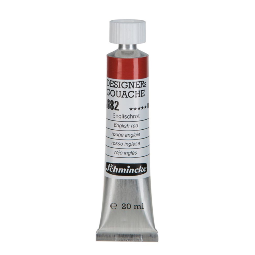 Schmincke 682 English Red HKS Designers' Gouache Boya 20 ml