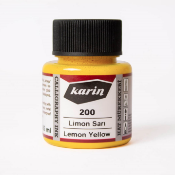 Karin 200 Limon Sarı Hat Mürekkebi 45 ml