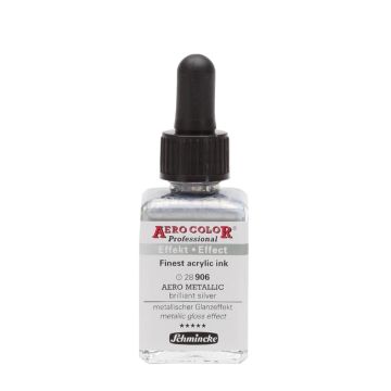 Schmincke Aerocolor Akrilik Mürekkep 28 ml 906 Aero metallic brilliant silver