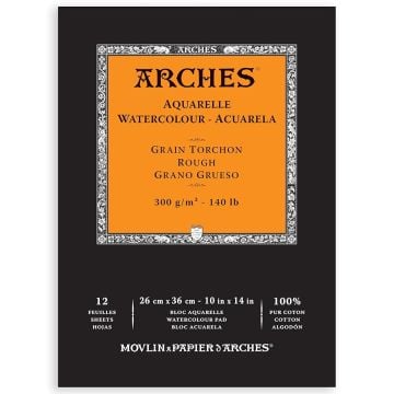Arches Sulu Boya Kağıdı Rough Grano Grueso 300gr 26x36 cm 12 Yp