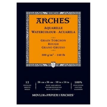 Arches Sulu Boya Kağıdı Rough Grano Grueso 300gr 26x36 cm 12 Yp