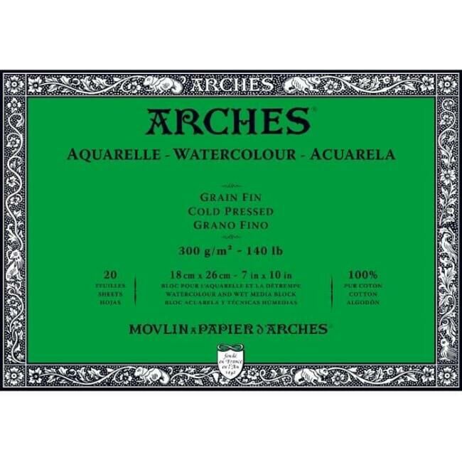 Arches Sulu Boya Blok 18 x 26 cm 300 gr 20 sf Cold Pres 1795058