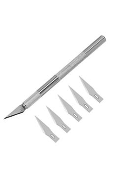 Precision Knife Metal Saplı Kretuar Bıçağı Yedekli R-5