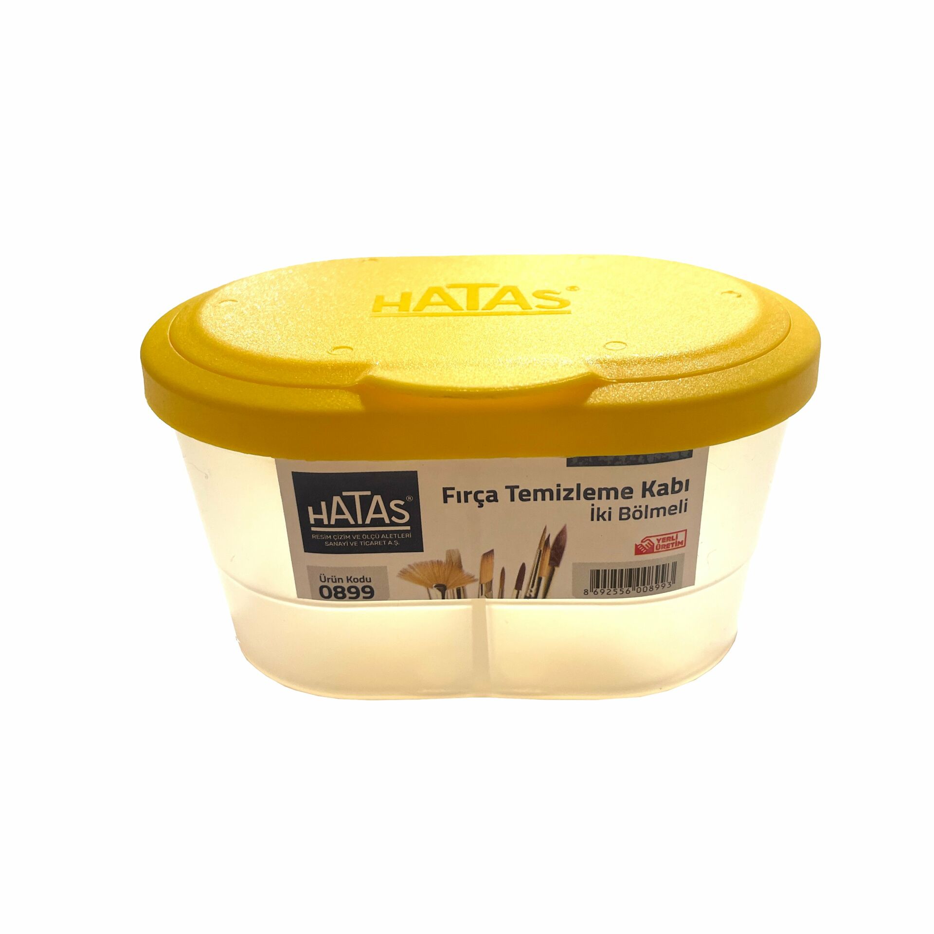 HATAS FIRÇA TEMİZLEME KABI 2 BÖLMELİ 0899 - SARI