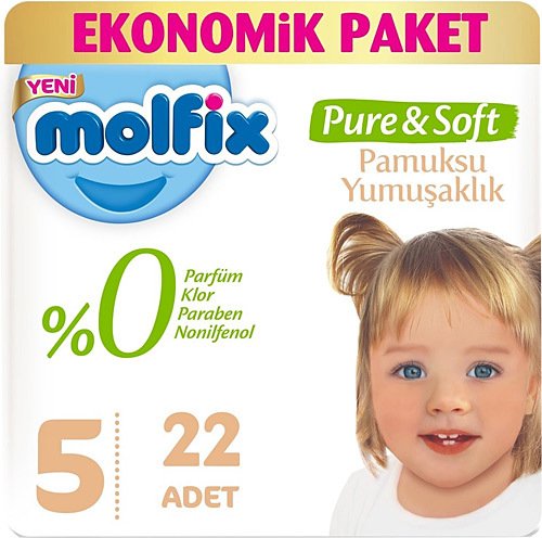 Molfix 5 No Junior Pamuksu Yumuşaklık 22'li