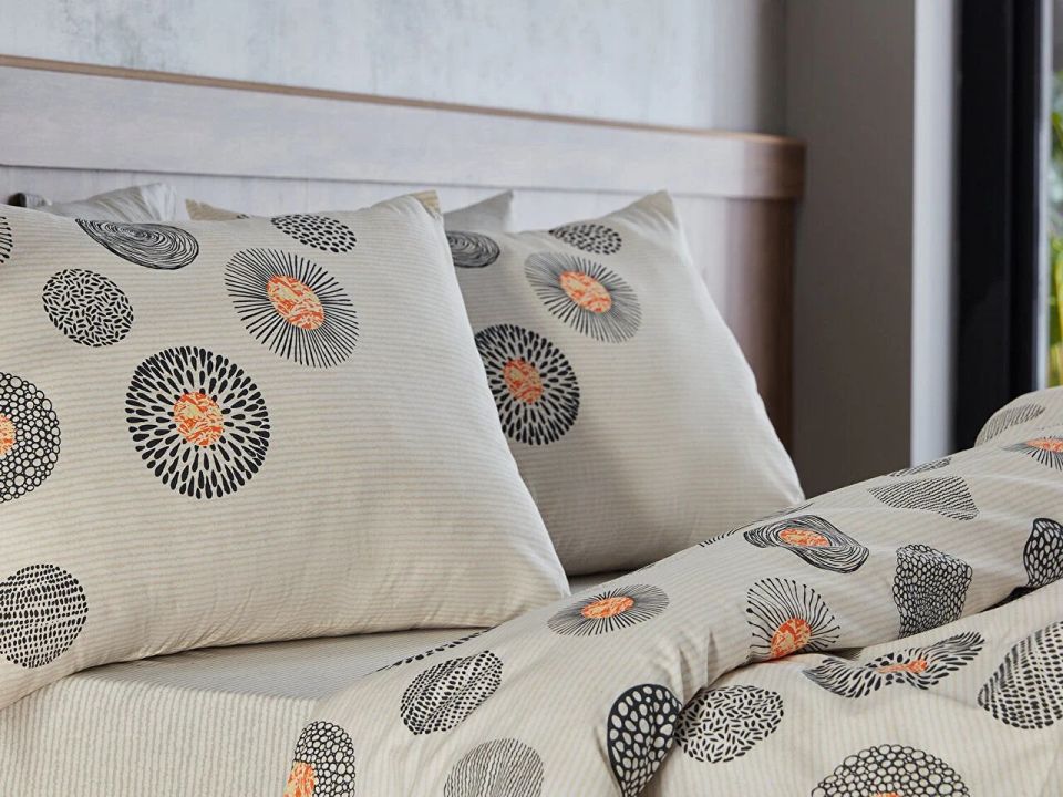 Polycotton Pamuklu Nevresim Takımı Cosmos Tek Kişilik - Gri