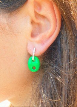 Neon Düğme Küpe