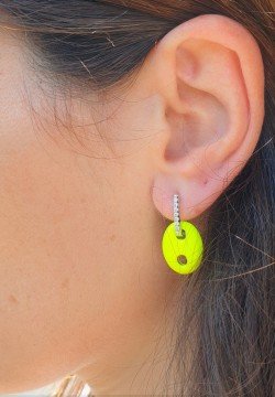 Neon Düğme Küpe