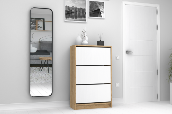 Dmodül Mod Ayakkabılık 70 cm Meşe Beyaz Derinlik 30cm