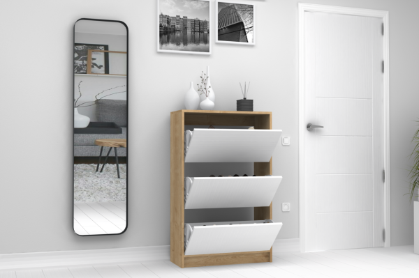 Dmodül Mod Ayakkabılık 70 cm Meşe Beyaz Derinlik 30cm