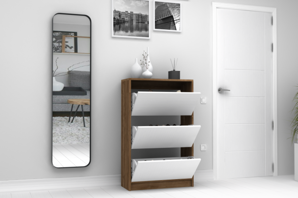 Dmodül Mod Ayakkabılık 70 cm Ceviz Beyaz Derinlik 30cm