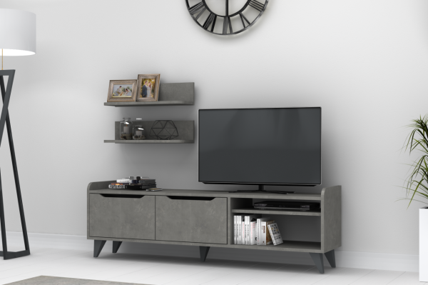 Dmodül Doruk Tv Ünitesi 160 cm Retro Gri