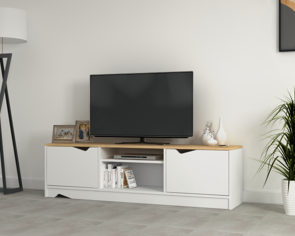 Dmodül Troy Tv Ünitesi 160 cm beyaz meşe