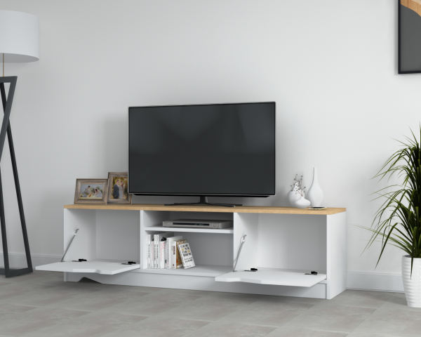 Dmodül Troy Tv Ünitesi 160 cm beyaz meşe
