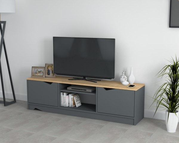 Dmodül Troy Tv Ünitesi 160 cm gri meşe