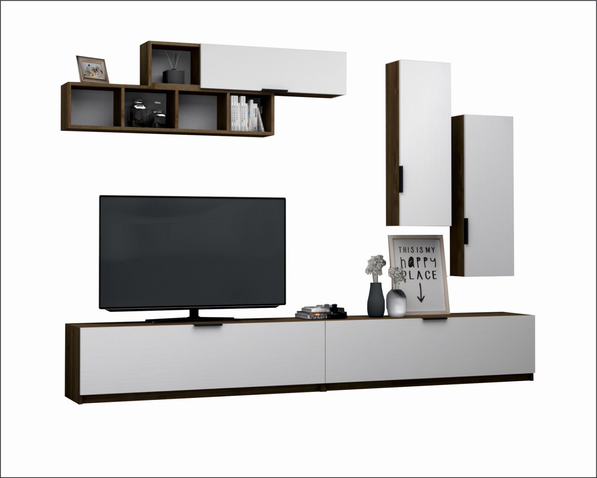Dmodül Dona Tv Ünitesi 280 cm Ceviz/Beyaz
