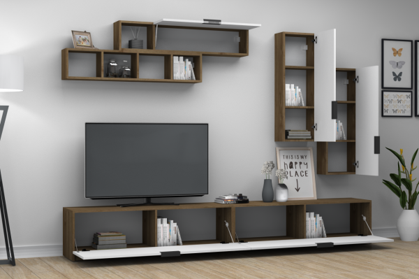 Dmodül Dona Tv Ünitesi 280 cm Ceviz/Beyaz