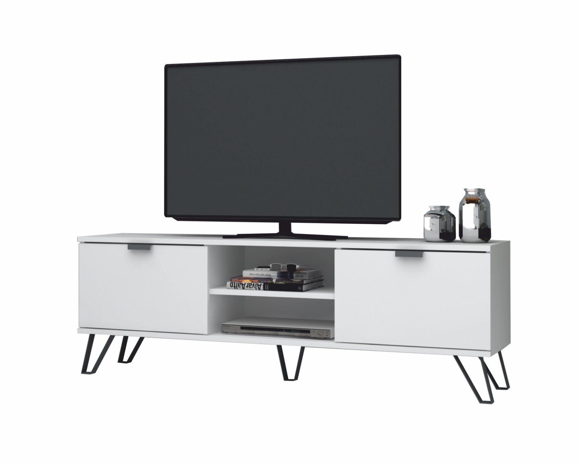 Dmodül Touch Tv Ünitesi 160 cm Beyaz Metal Ayaklı