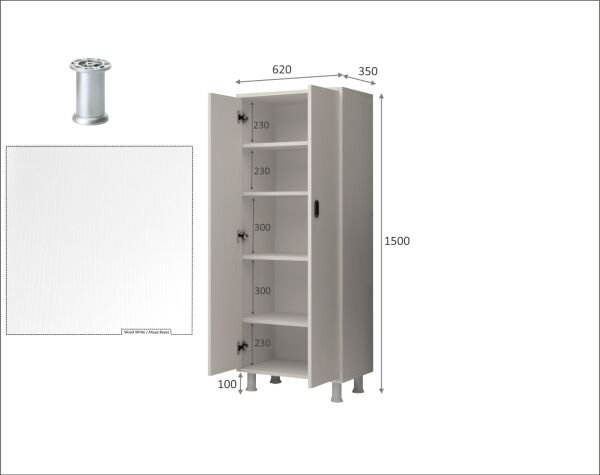 Dmodül Galaxy Çok Amaçlı Dolap 62cm Beyaz M-150