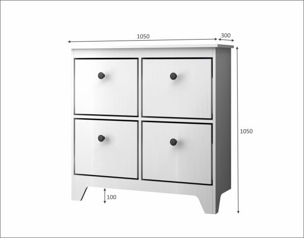 Dmodül Fennes Ayakkabılık Dolabı 105cm