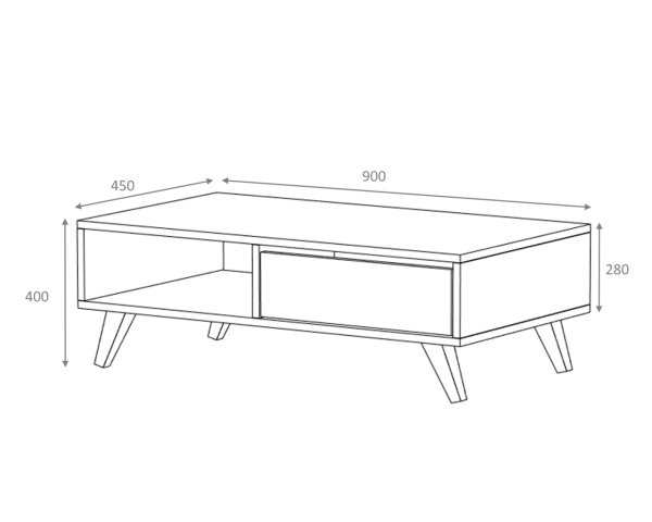 Dmodül Milan Orta Sehpa 90 cm Ceviz