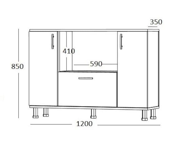 Dmodül Alexa Mini Fırın Dolap 120 cm