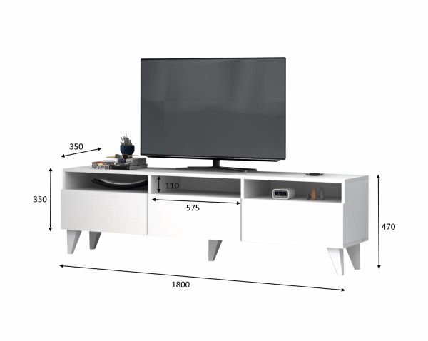 Deluxe Tv Ünitesi 180 cm Beyaz