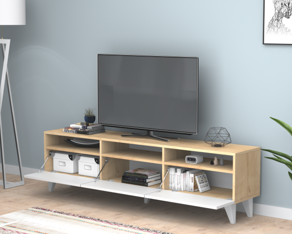 Deluxe Tv Ünitesi 180 cm Meşe Beyaz