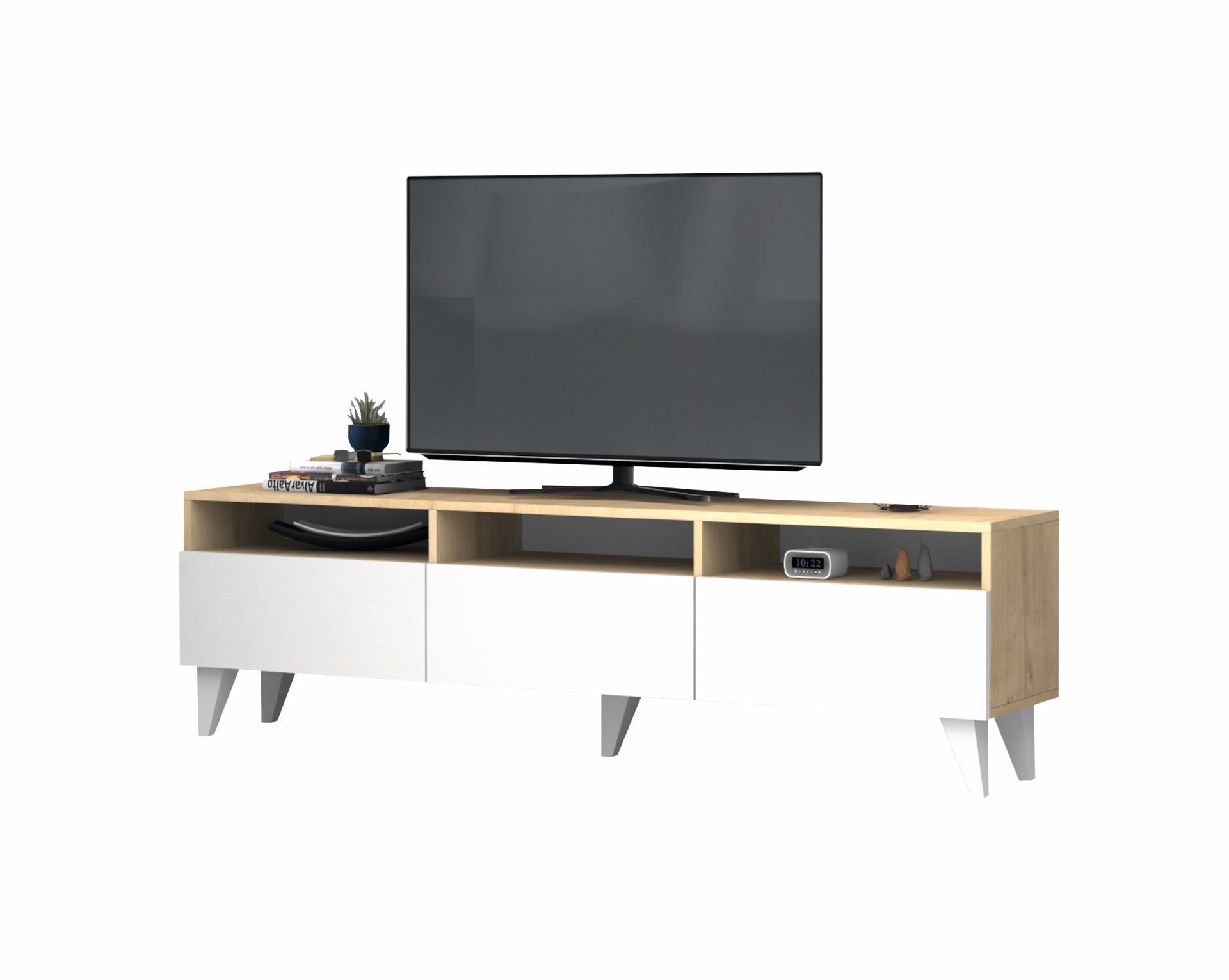 Deluxe Tv Ünitesi 180 cm Meşe Beyaz