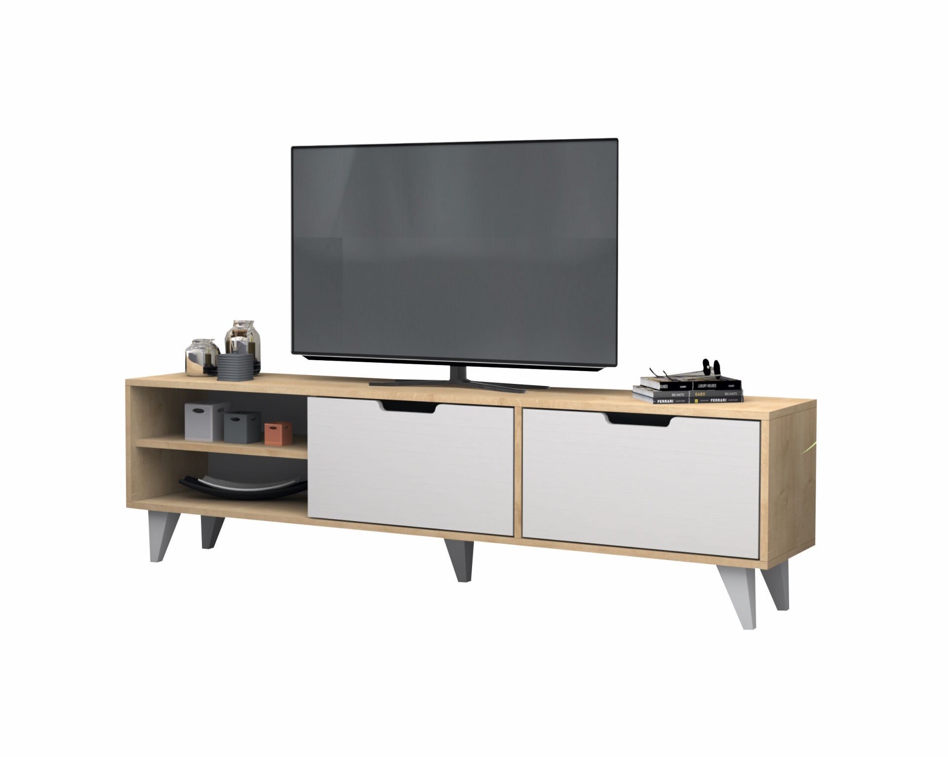 Volge Tv Ünitesi 180 cm Meşe Beyaz