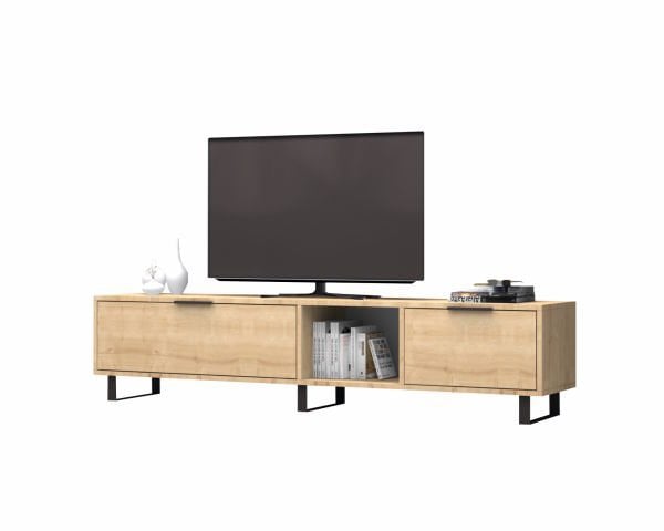 Zenon Tv Ünitesi 180 cm Meşe Metal Ayaklı