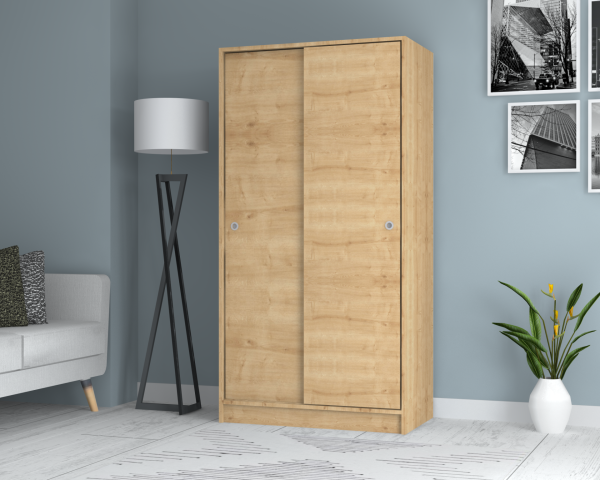Mento Sürgülü  Gardırop 94cm Meşe Derinlik 52cm