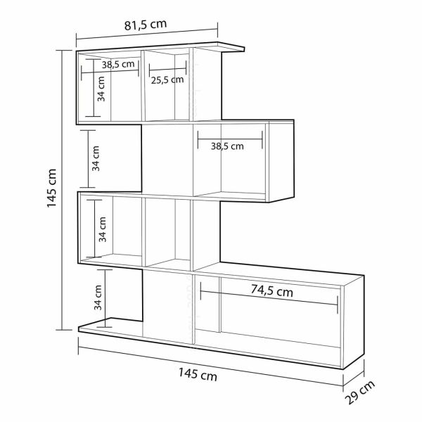 Dmodül Aktif Dekoratif Kitaplık 145 cm Beyaz