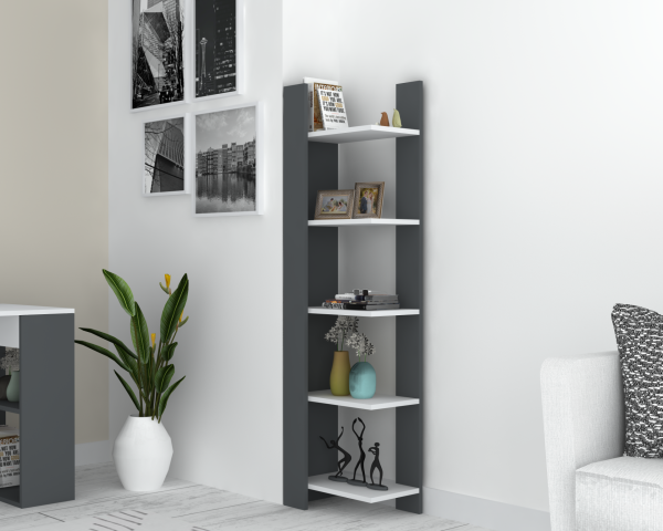 Dmodül Rio Dekoratif Kitaplık 45 cm Gri Beyaz
