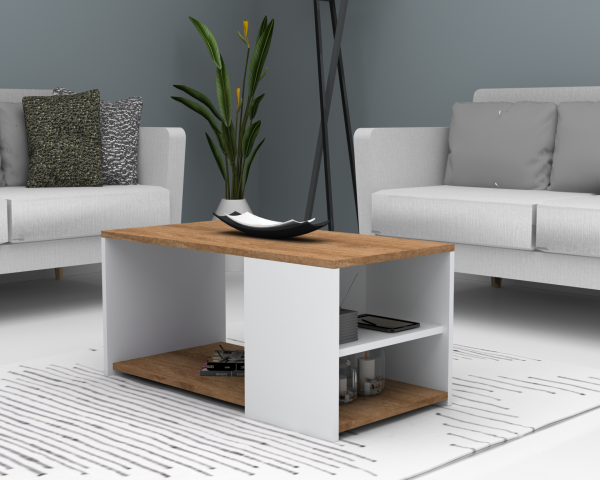 Dmodül Astor Sehpa 90cm Ceviz Beyaz